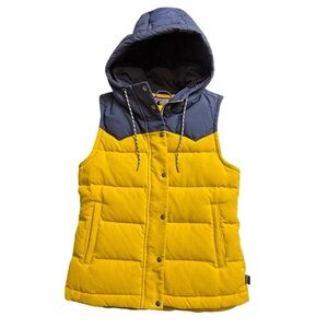 Patagonia W's Bivy Down Puffer Hooded Vest Size Small Mushroom Print Gorpcore